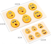 Expressions Eggs Puzzle - Wooden Egg Face Changing Game with 15 cards